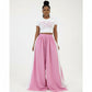 Cargo Wide Leg Long Palazzo Pants & Crop T-Shirt Set