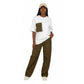 High Waisted Cargo Pants & Matching T-Shirt Set