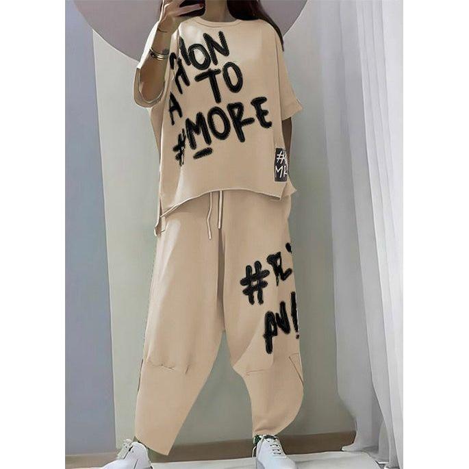 Half Sleeve Loose-Fit Printed Set 2 Piece Outfit