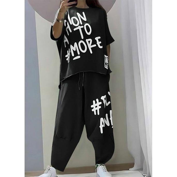 Half Sleeve Loose-Fit Printed Set 2 Piece Outfit