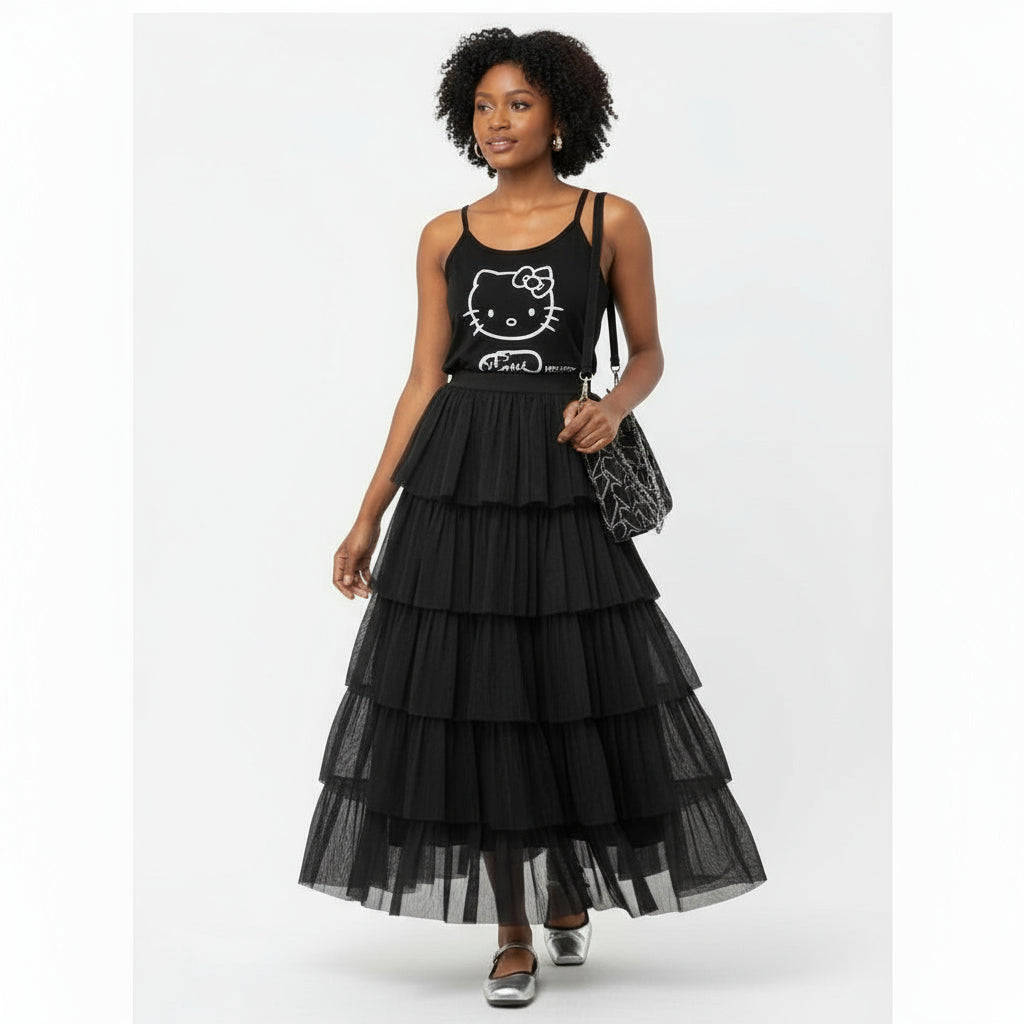 Ruffle Layered Maxi Skirts