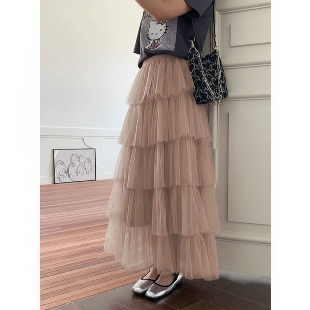 Ruffle Layered Maxi Skirts