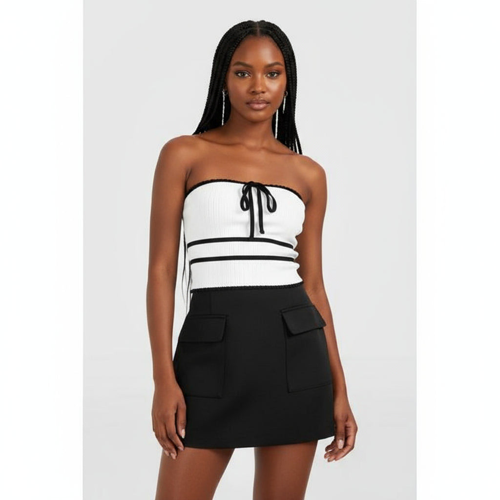 Women'S Split Hem Mini Skirt