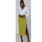 Formal Front Slit Midi Skirt
