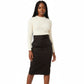 Formal Belted Utility Pencil Midi Skirt