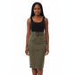 Formal Belted Utility Pencil Midi Skirt