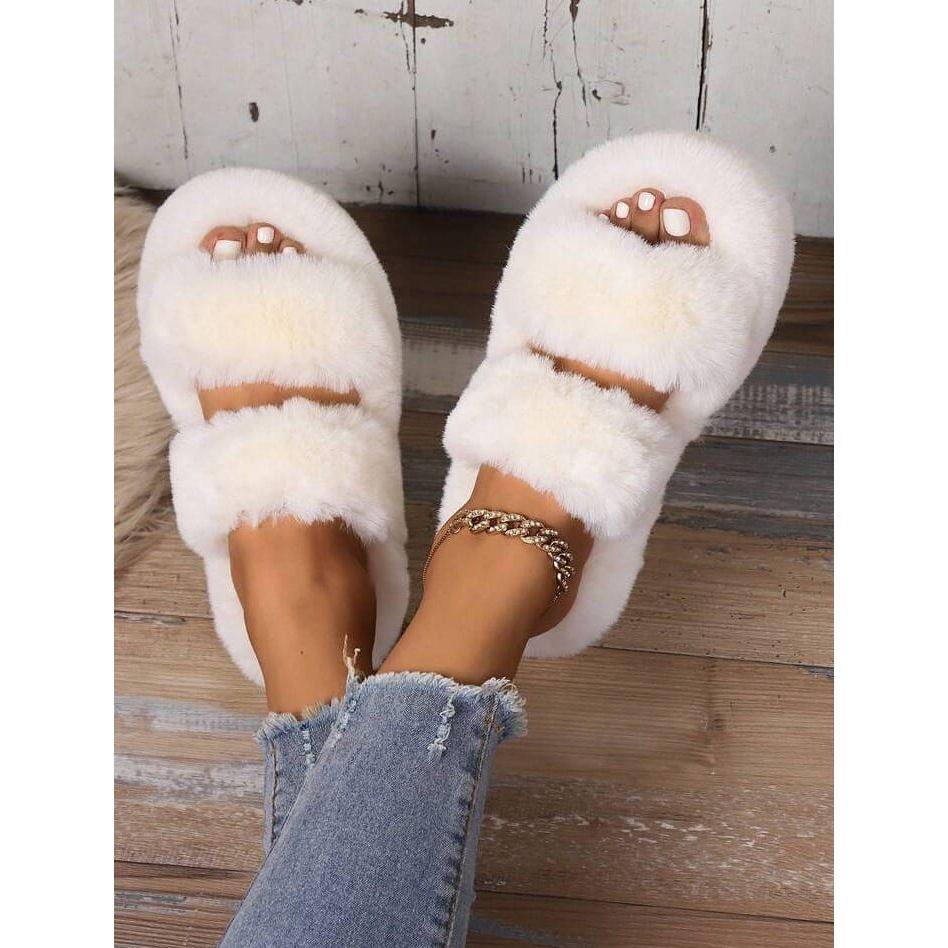 Plain Color Minimalist Fluffy Slippers
