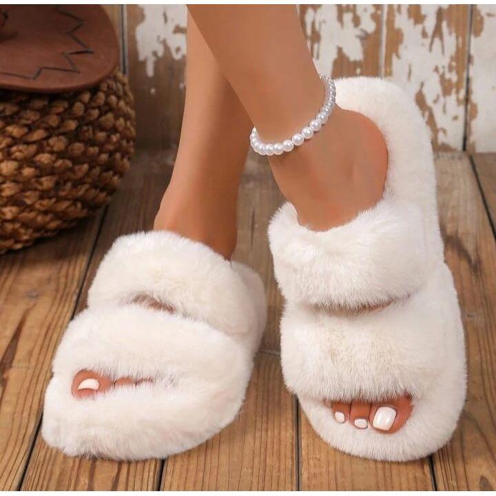 Platform thick Heel Minimalist Fluffy Slippers