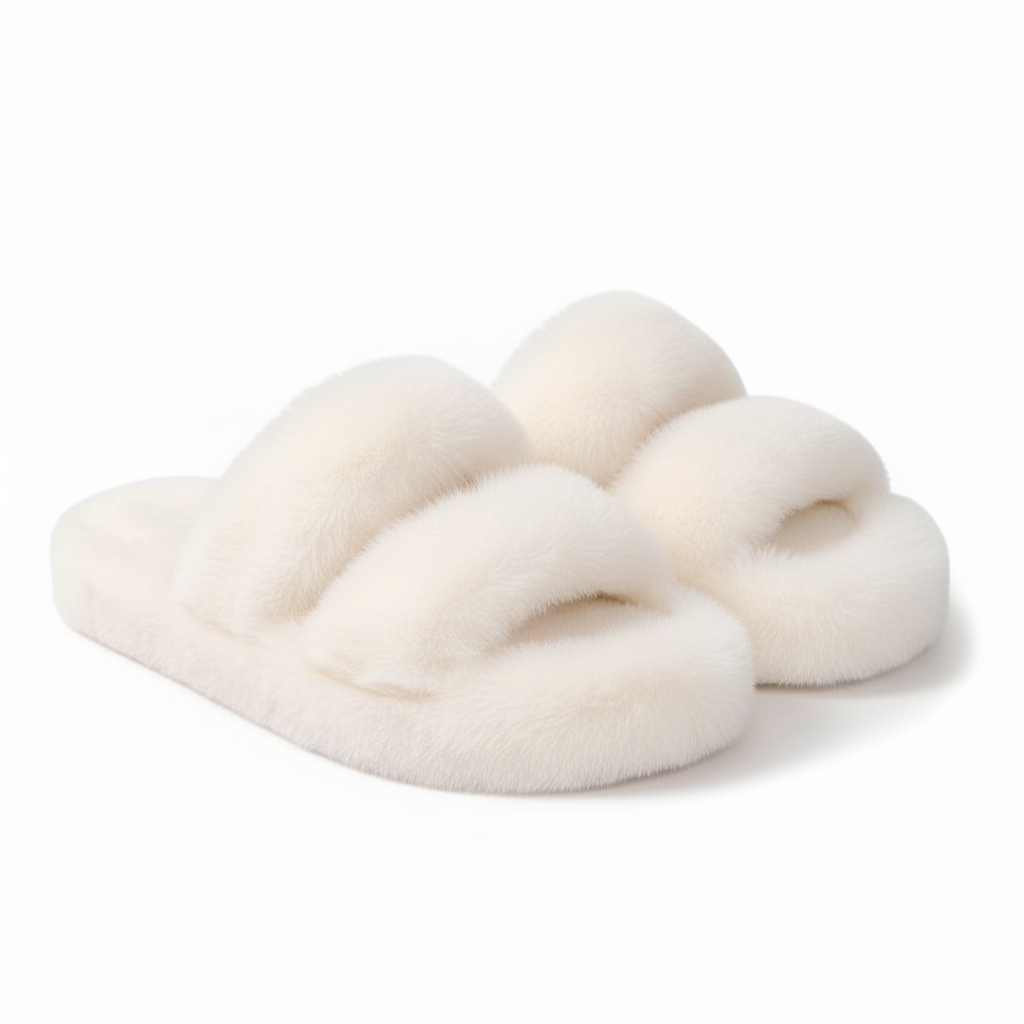 Platform thick Heel Minimalist Fluffy Slippers