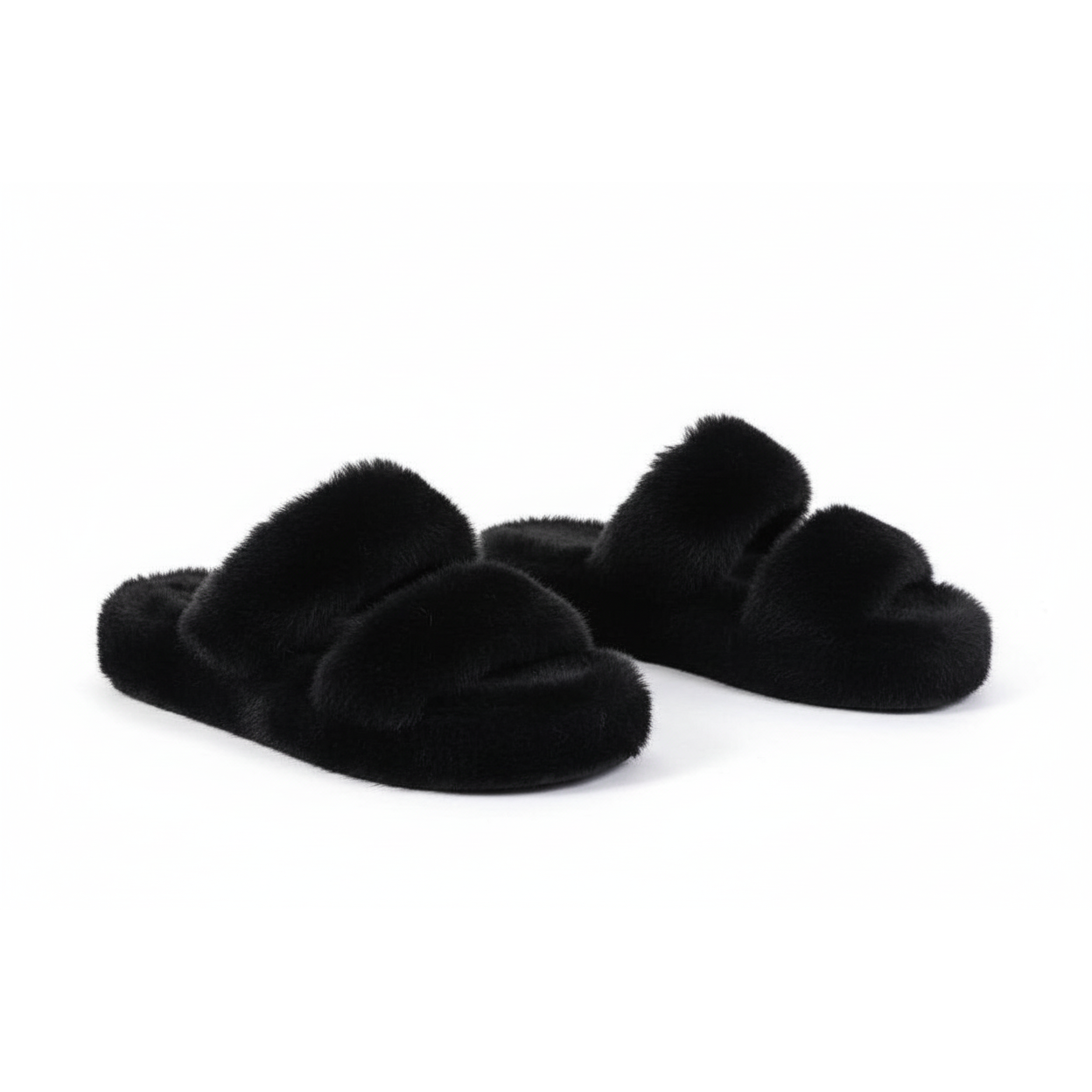 Platform thick Heel Minimalist Fluffy Slippers
