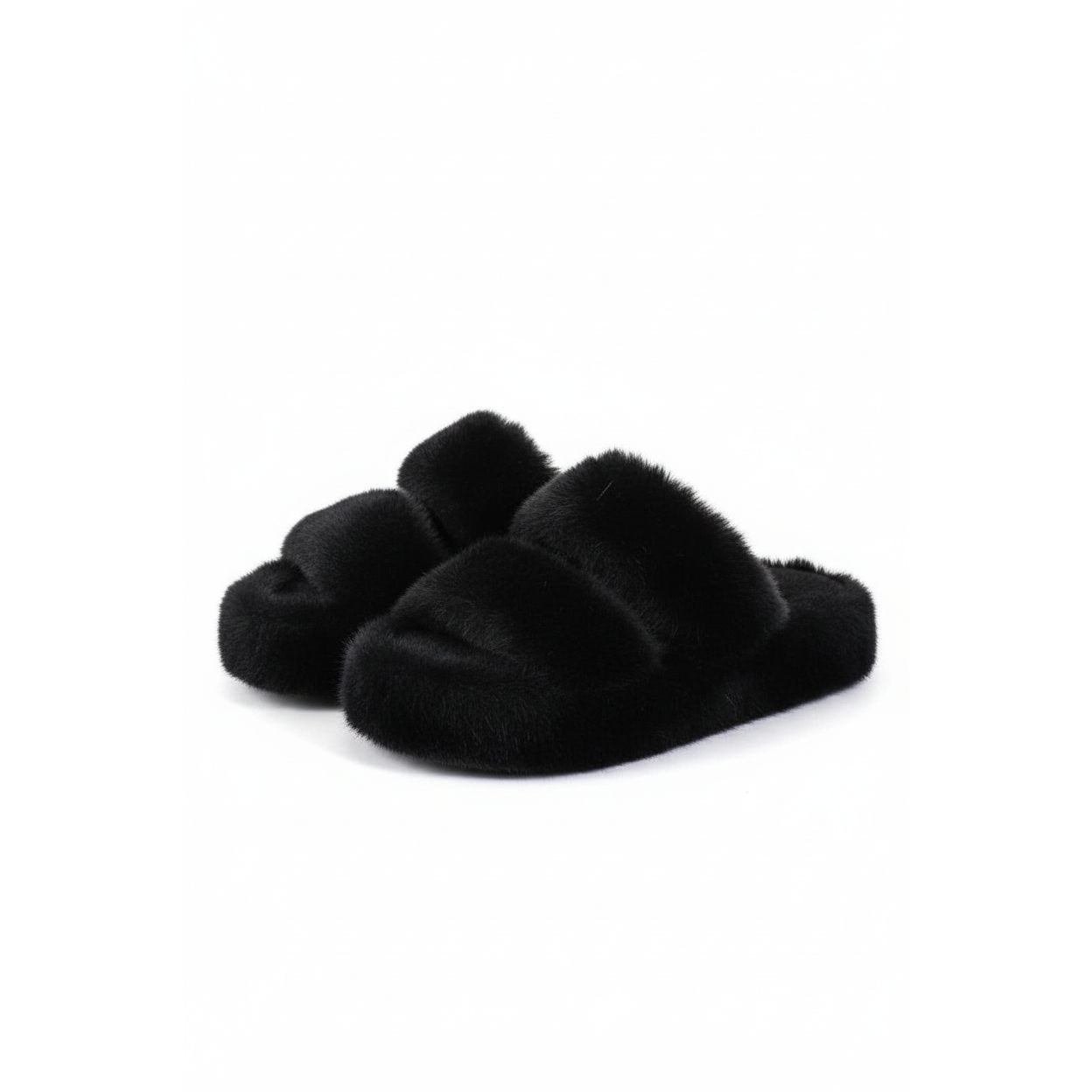 Platform thick Heel Minimalist Fluffy Slippers