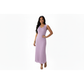 V-Neck  Contrasting Pleated Knitted Maxi Dress.