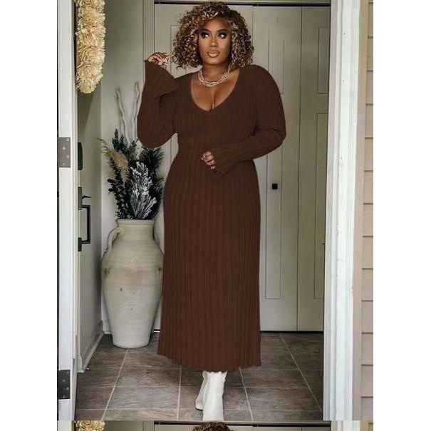 Pleated Open Cuffs Maxi Dress