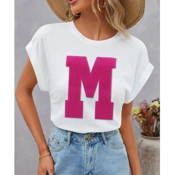 Short Sleeve Ladies Printed Round Neck T-Shirts