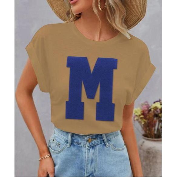 Short Sleeve Ladies Printed Round Neck T-Shirts