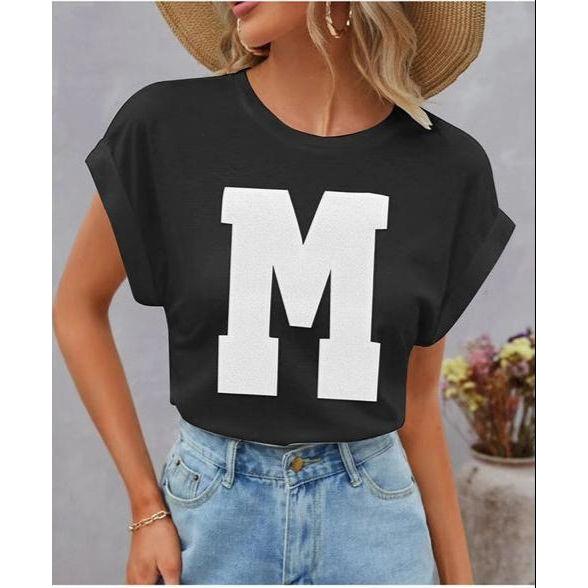 Short Sleeve Ladies Printed Round Neck T-Shirts