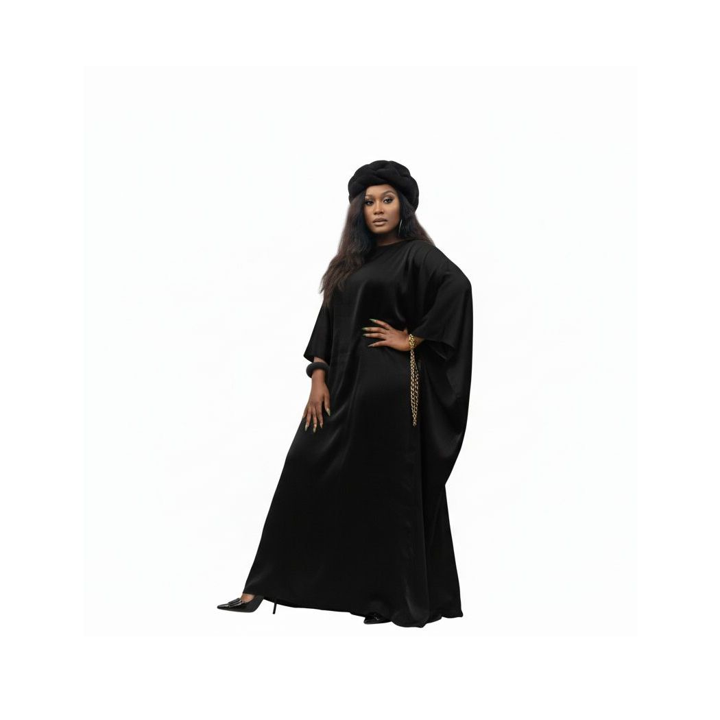 Long Sleeve kaftan Elegant Satin Robe.