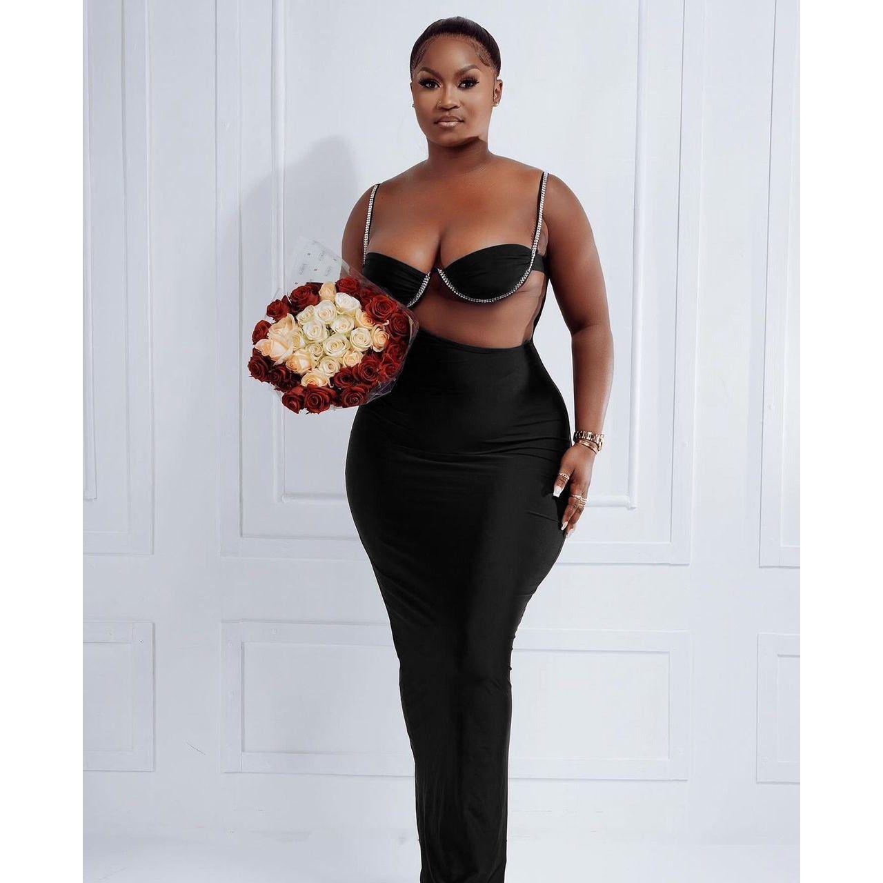 Halter Neck Hollow Out Backless Sleeveless Sexy Summer Dress