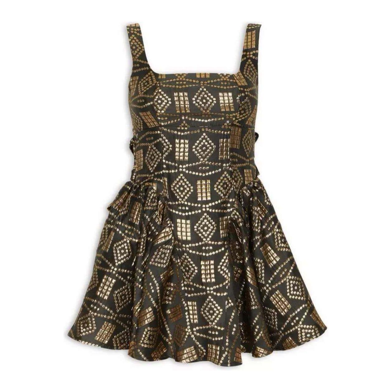 Gold Brocade Mini Dress