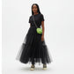 Mesh Tulle Layered Pleated Elegant Maxi Skirt
