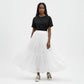 Mesh Tulle Layered Pleated Elegant Maxi Skirt