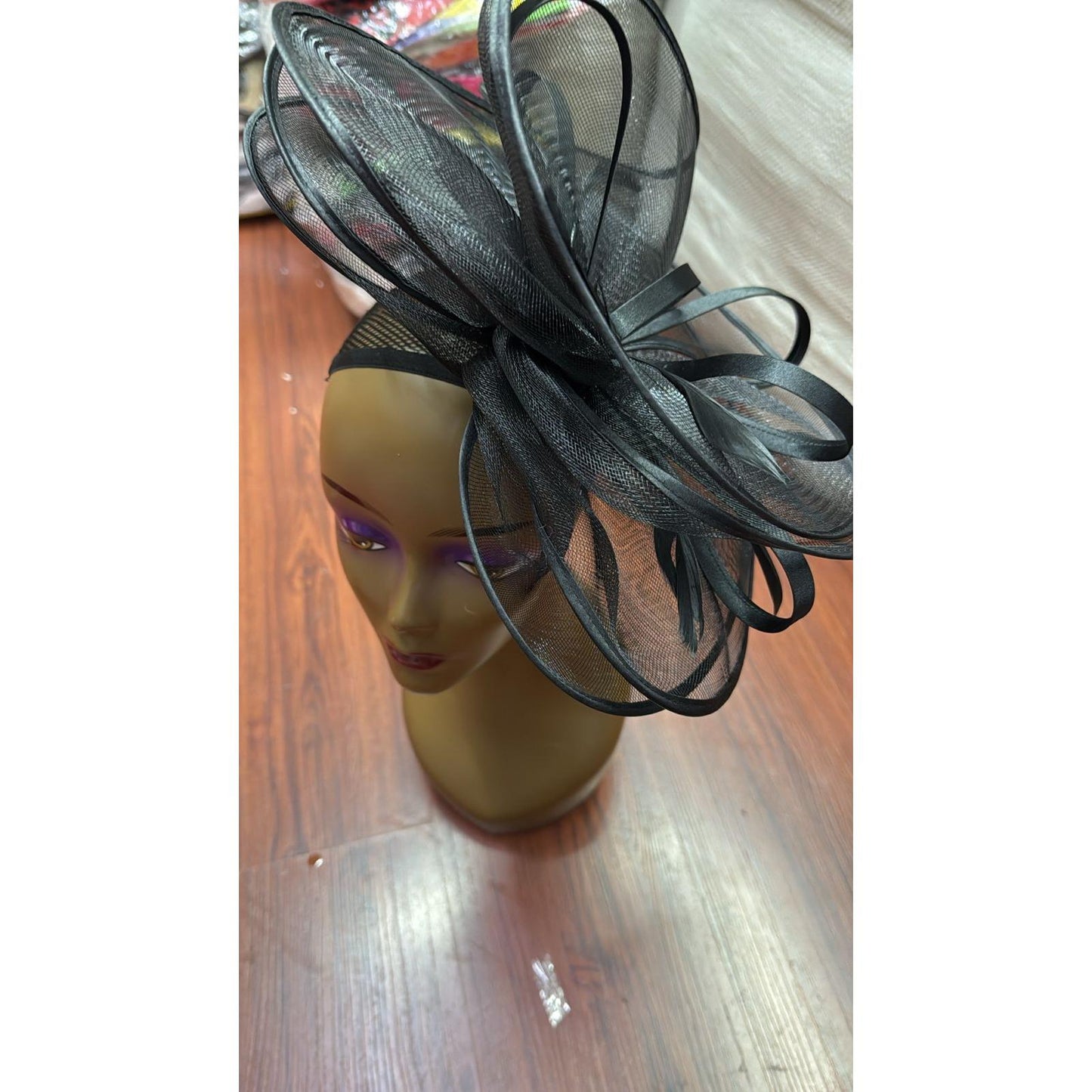 Flower Headpiece Big Sinamay Church Hat Elegant Feather Fascinators