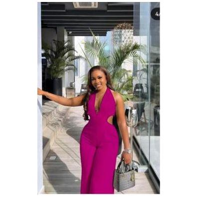 Sexy V-Neck Palazzo Jumpsuit.