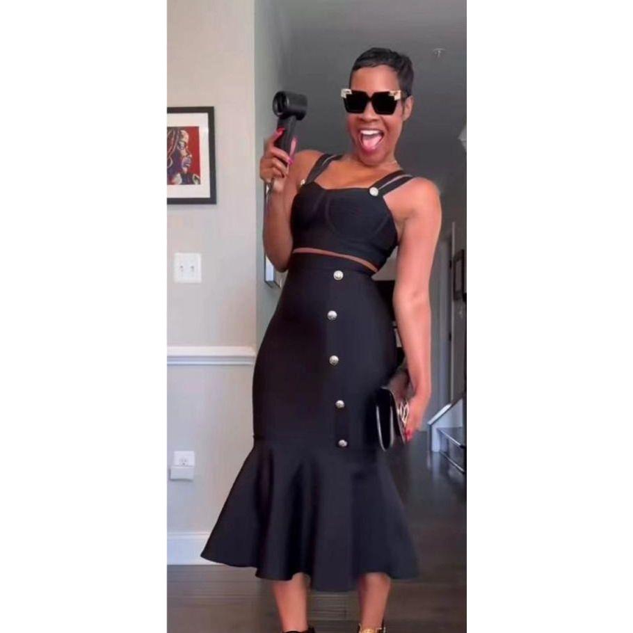 Crop Tops and Long Skirts Matching 2 Piece Set.