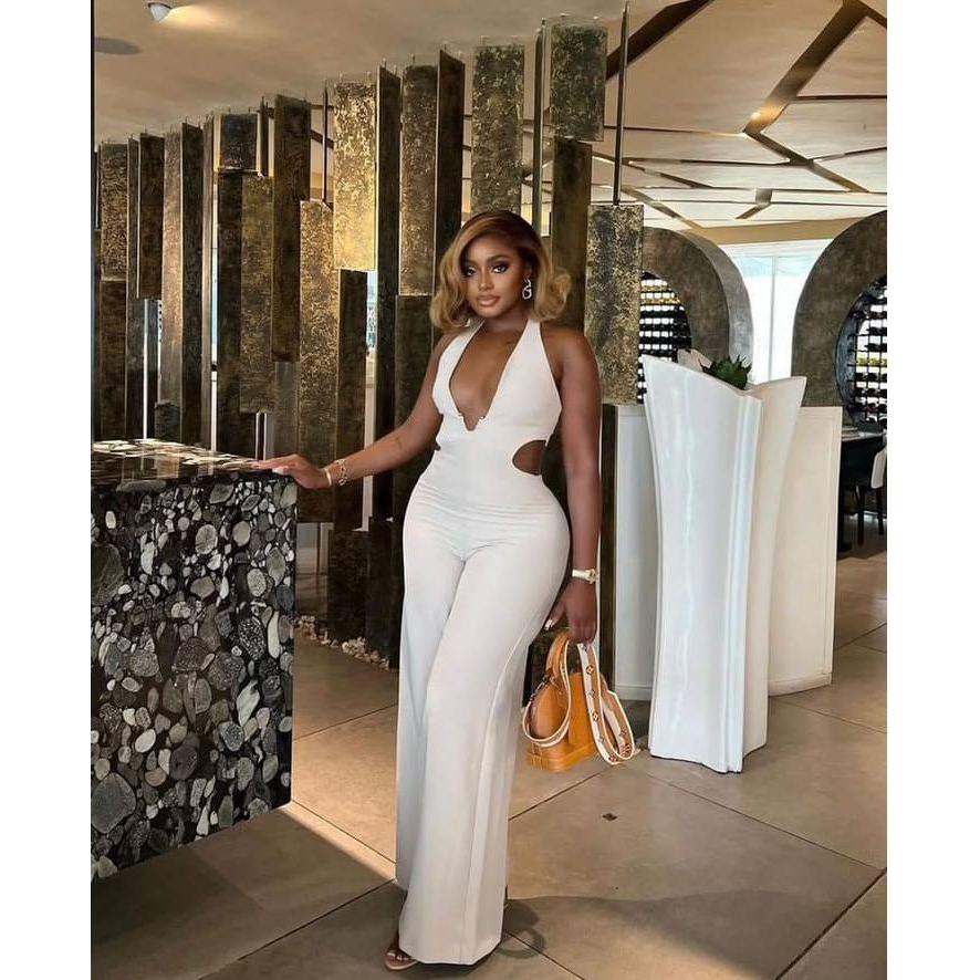 Sexy V-Neck Palazzo Jumpsuit.