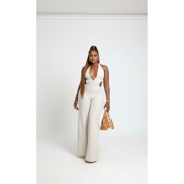 Sexy V-Neck Palazzo Jumpsuit. – YELLOW SUB TRADING
