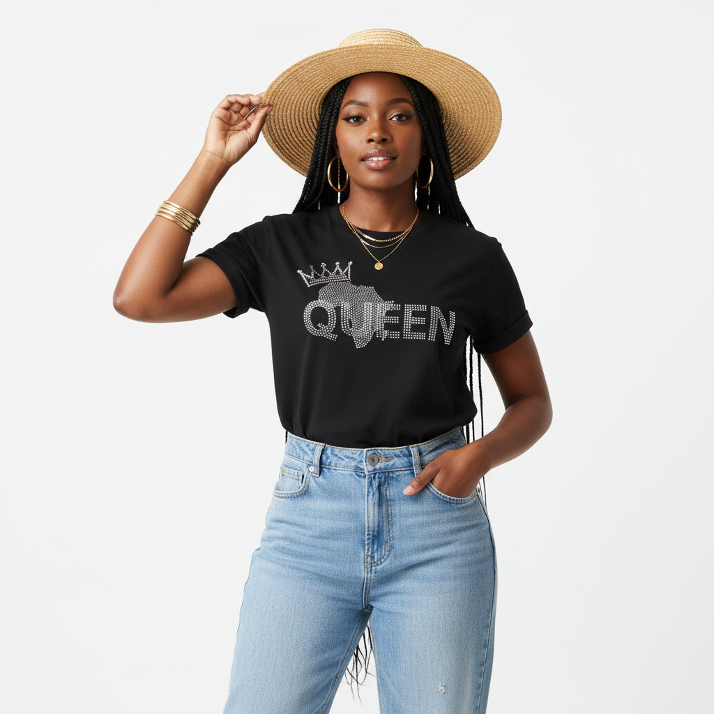 Black Queen Short Sleeve Cotton T-shirt