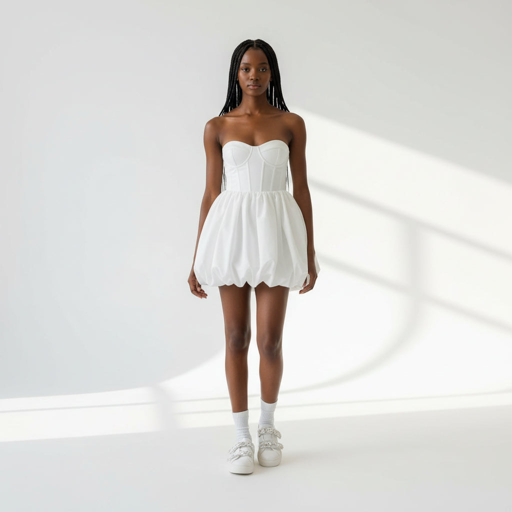 Cute Spaghetti Strap Backless Bandage Slim Mini Dresses .