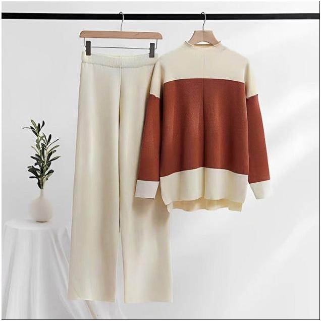 Winter Loungewear Knitted Two Piece Women Sets