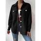 Women's Textured Flap Pocket Buttoned Jacket