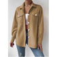 Women's Textured Flap Pocket Buttoned Jacket