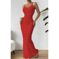 Halter Neck Women's Knitted Mermaid Maxi Dress