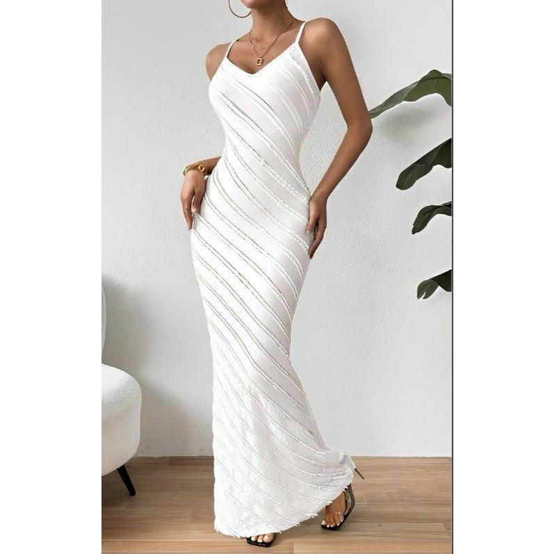 Halter Neck Women's Knitted Mermaid Maxi Dress