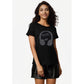 Women's Heart Round Neck Short Sleeve T-Shirt