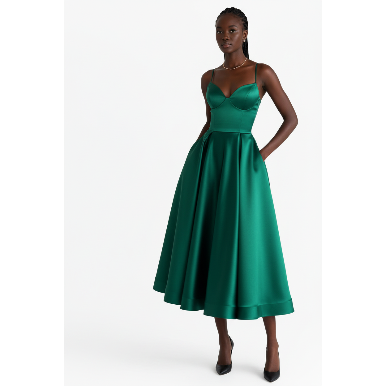 Sweetheart Spaghetti Straps Satin Party Dresses