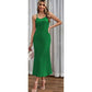 Ribbed Knit Spaghetti Strap Bodycon Slip Maxi Dresses