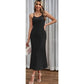 Ribbed Knit Spaghetti Strap Bodycon Slip Maxi Dresses