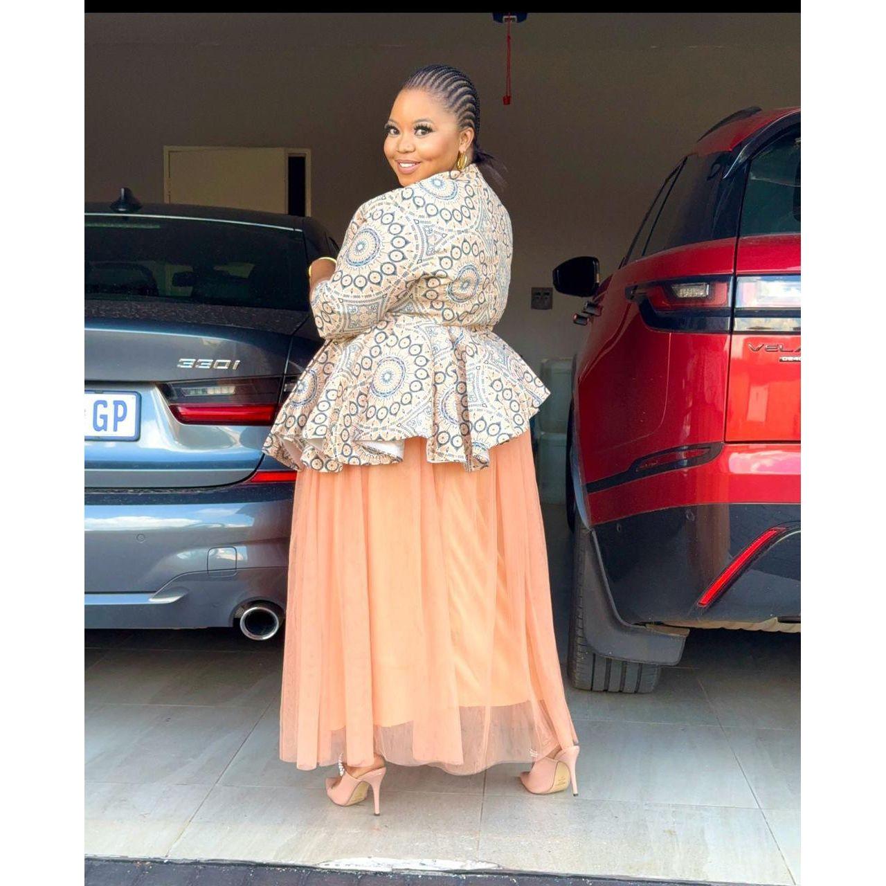 Plush Pleated Peplum Skirt with Floral Top 2 Piece Set