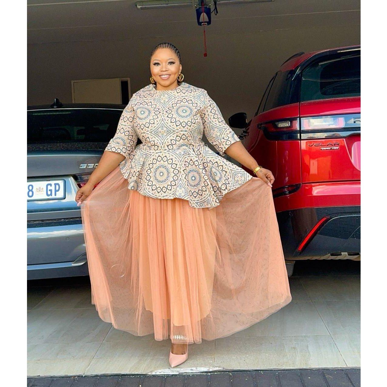 Plush Pleated Peplum Skirt with Floral Top 2 Piece Set