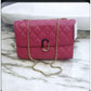 Elegant Quilted PU Leather With Chain Strap Mini Handbag