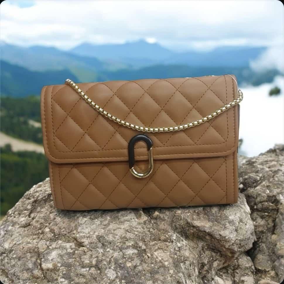 Elegant Quilted PU Leather With Chain Strap Mini Handbag