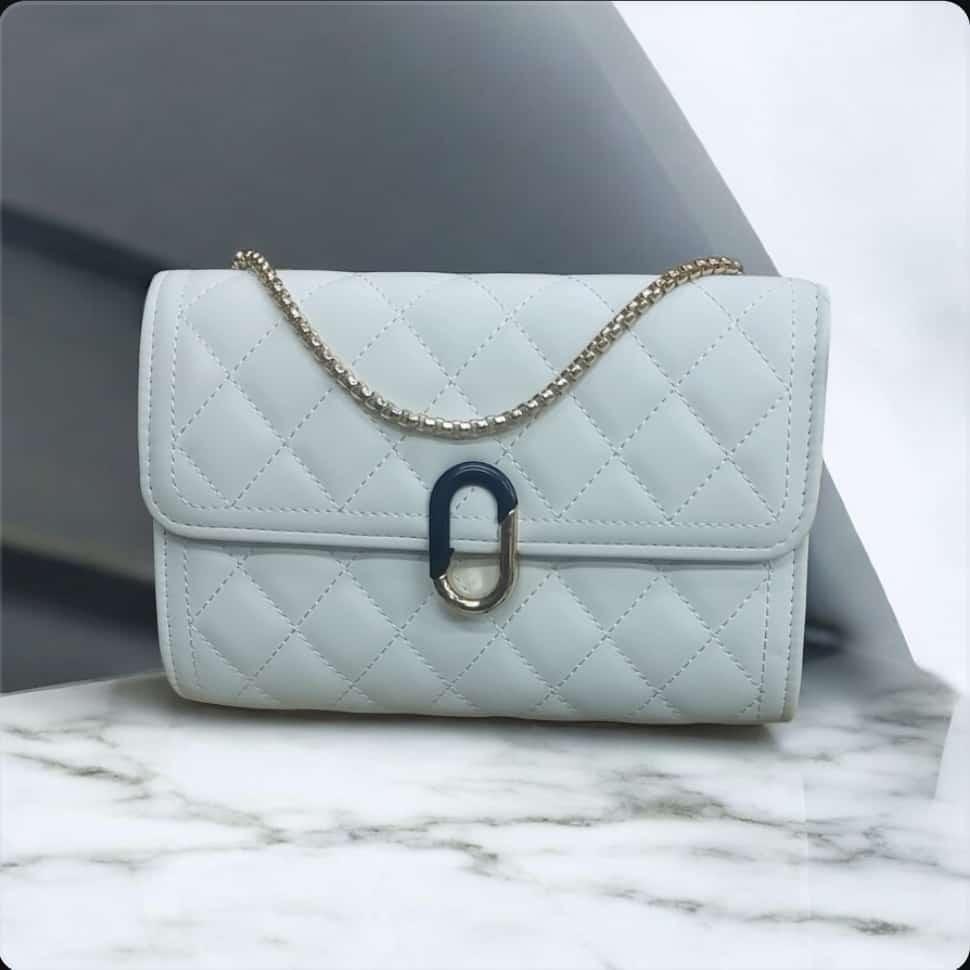 Elegant Quilted PU Leather With Chain Strap Mini Handbag