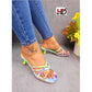High Heel with Cross Straps Open Toe Design Heels