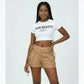 High Waist Tight Hot Cargo Short Pants