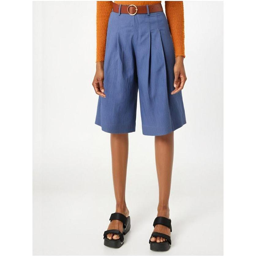 Elastic Waist Bermuda Pleated Wide Leg Shorts