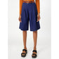 Elastic Waist Bermuda Pleated Wide Leg Shorts